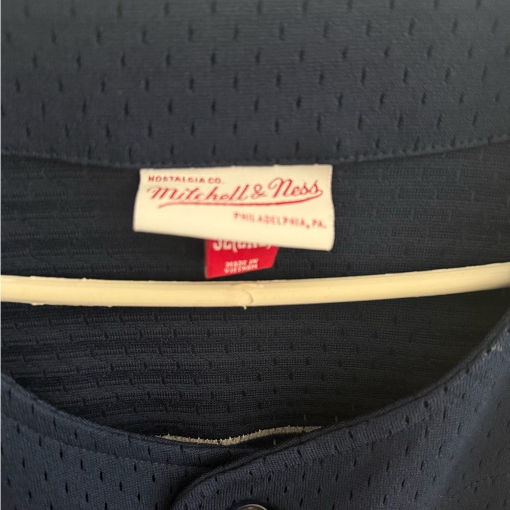 Mitchell & Ness Navy Blue Button Down Shirt - Picture 6 of 6